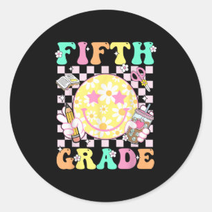5e klas docent Kind Preppy Eerste dag van de SC Ronde Sticker