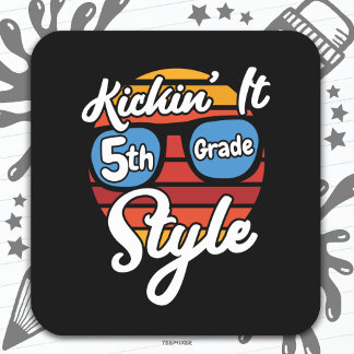 5e klas eerste dag 5e klas terug naar school vierkante sticker