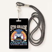 5e klas niveau complete Afstuderen gaming gamer Badge (Voorkant met draagriem)