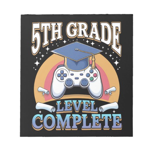 5e klas niveau complete Afstuderen gaming gamer Notitieblok (Voorkant)