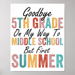 5e klas op weg naar de middelbare school, maar eer poster