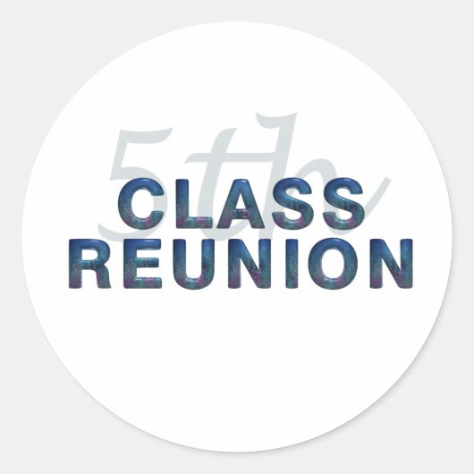 5e klas reunion ronde sticker (Voorkant)