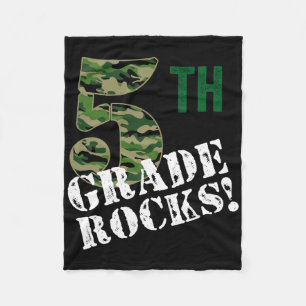 5e klas rocks camouflage vijfdeklasser terug naar fleece deken