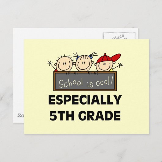 5e klas school: Cool Tshirts en Gifts Briefkaart (Voorkant / Achterkant)