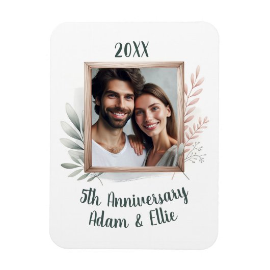 5e Lijst bruiloft Jubileum Foto Keepsake Magneet (Verticaal)