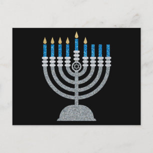 5e nacht Briefkaart van de Hanukkah Glitter