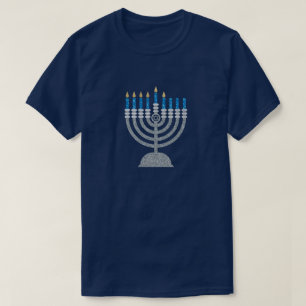 5e nacht van Hanukkah Glitter T-shirt