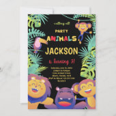 5e Orange Safari Invitations d'anniversaire (Devant)