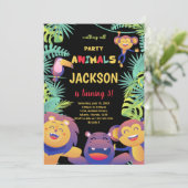 5e Orange Safari Invitations d'anniversaire (Debout devant)