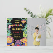 5e Orange Safari Invitations d'anniversaire avec p (Debout devant)