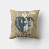 5e Photo en bois Oreiller à jet de coeur (Verso)