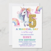 5e Rainbow Unicorn Birthday Invitations Parties sc (Devant)