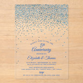 5e Sapphire Wedding Jubileum Acryl Uitnodigingen (Voorkant)