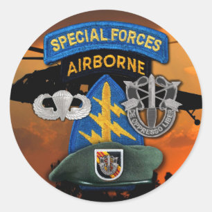 5e Special Forces Groep Groene Baretten SF SFGA Ronde Sticker