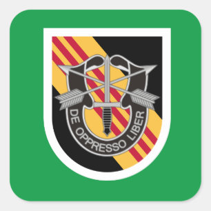 5E SPECIALE EENHEDEN GROEP BERET FLASH/DUI VIERKANTE STICKER