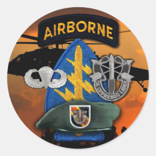 5e speciale troepengroep groene berets SFG SF Vets Ronde Sticker