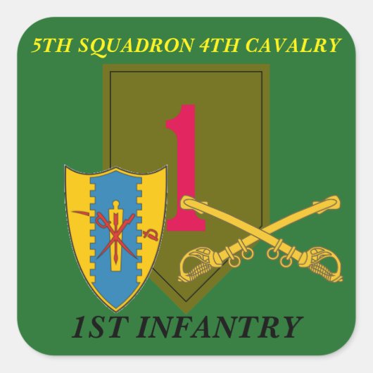 5E SQUADRON 4E CAVALERIE 1E INFANTERIE STICKERS (Voorkant)