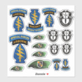 5e Sticker de contour des Berets verts des forces (Feuille)