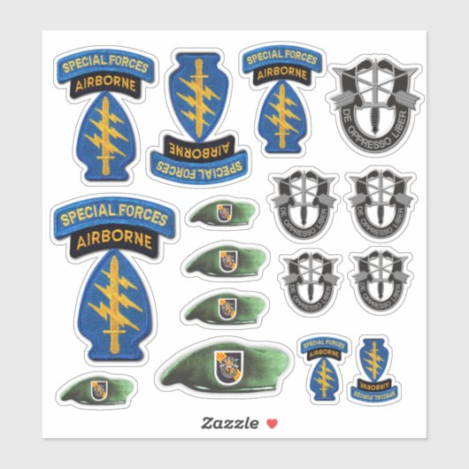 5e Sticker de contour des Berets verts des forces  (Feuille)