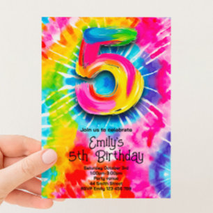 5e Tie Dye Verjaardag Kaart