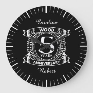 5e trouwdag distressed crest grote klok
