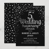 5e trouwdag - Zilver & Goud Kaart (Voorkant / Achterkant)