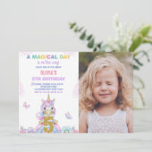 5e Unicorne florale Invitations d'anniversaire ave (Debout devant)