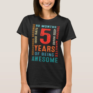5e verjaardag 5 jaar oud 5 jaar Geweldige 1 T-shirt