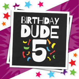 5e verjaardag 5 jaar oud jongensfeestje verjaardag servet