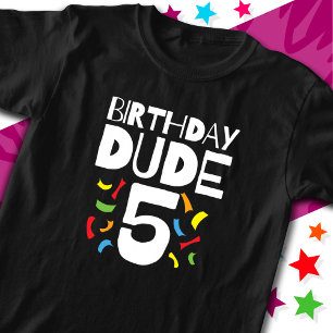 5e verjaardag 5 jaar oud jongensfeestje verjaardag t-shirt