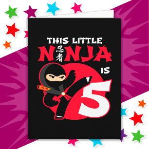 5e Verjaardag 5 Jaar Oud Kinder Feest Little Ninja Kaart