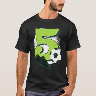 5e verjaardag 5 jaar oud kinderen verjaardag voetb t-shirt
