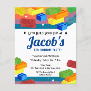 5e verjaardag bouwstenen leuke jongen