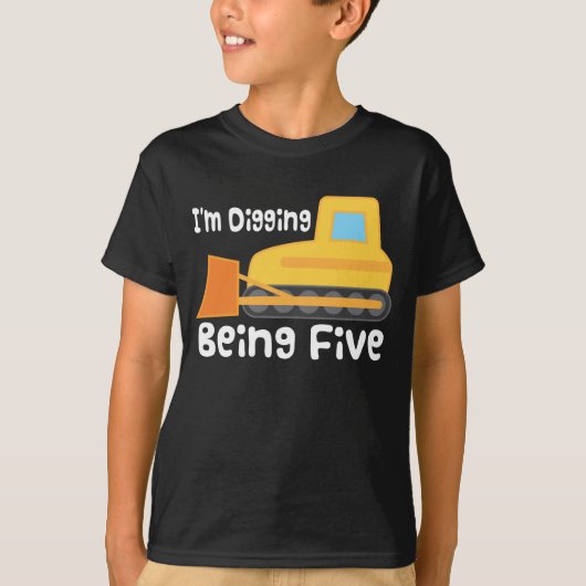 5e verjaardag Bulldozer Construction Truck Tshirt (Voorkant)