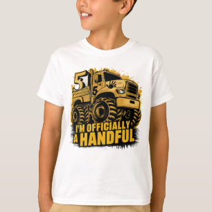 5e Verjaardag cadeau Jongens Meisjes handvol Monst T-shirt
