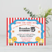 5e verjaardag Circus Uitnodiging (Staand voorkant)