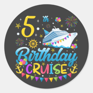 5e verjaardag Cruise B-Day Party Ronde Sticker