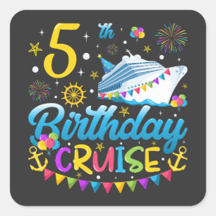 5e verjaardag Cruise B-Day Party Vierkante Sticker