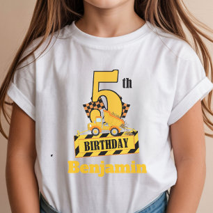 5e verjaardag Dump Druck bouw thema Feestje T-shirt