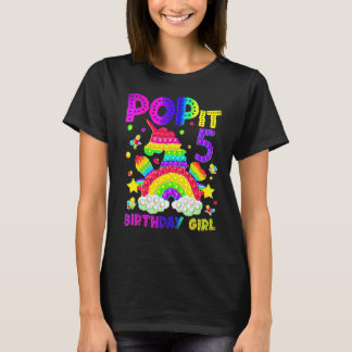 5e verjaardag Fidget Speelgoed Pop It Birthday Gir T-shirt