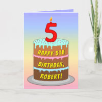 5e verjaardag — Fun Cake & Candle, met aangepaste