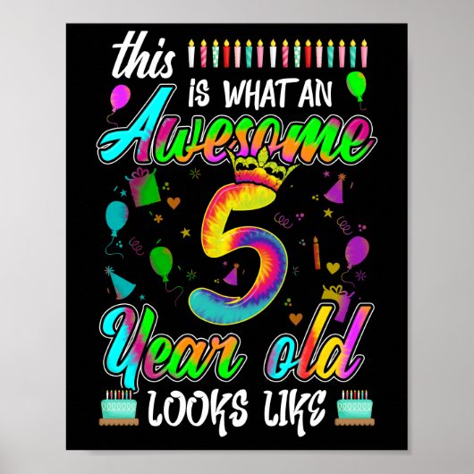 5e verjaardag Geweldige 5 jaar oud ziet er uit Poster (Voorkant)