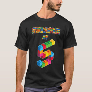 5e verjaardag Geweldige bij 5 jaar oud blok buildi T-shirt