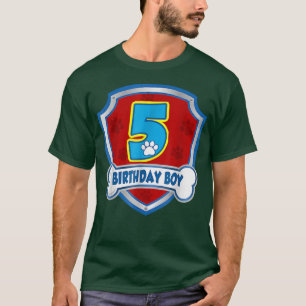 5e verjaardag jongen 5 jaar oude patrouillehonden t-shirt