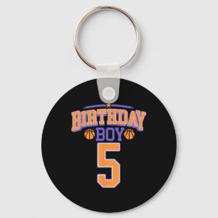 5e verjaardag jongen basketbal lover 5 jaar oud bd sleutelhanger