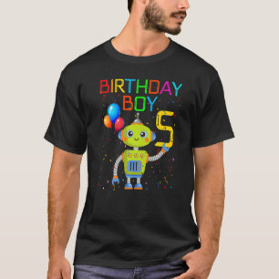 5e verjaardag jongen robotica 5 jaar oud robots th t-shirt