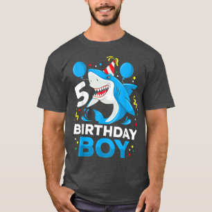 5e verjaardag Jongen Shark Ocean Theme Party 5 jaa T-shirt