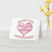 5e verjaardag kaart (Gele Bloem)