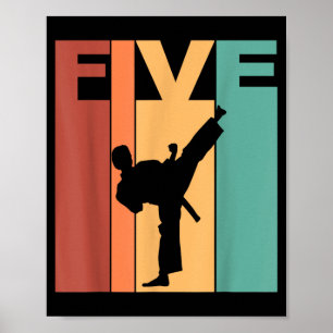 5e verjaardag Karate Taekwondo Thema 5 jaar oud Poster