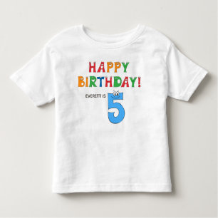 5e verjaardag kleurig alfabet met voornaam kinder shirts